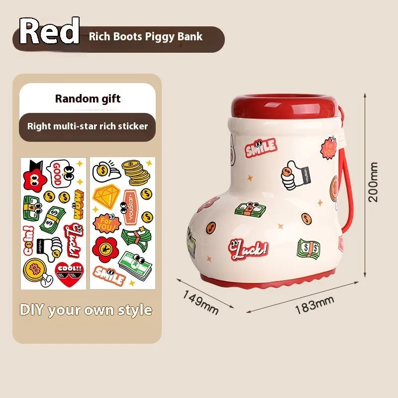 Red and brown cartoon-style plastic desktop storage organiser with grid pattern for stationery and sundries.