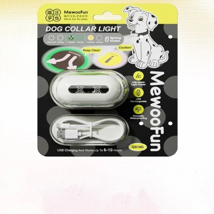 Pet luminous collar with hanging lamp ring in four colour options: fresh pink, delicate grey, cure green, caramel mocha