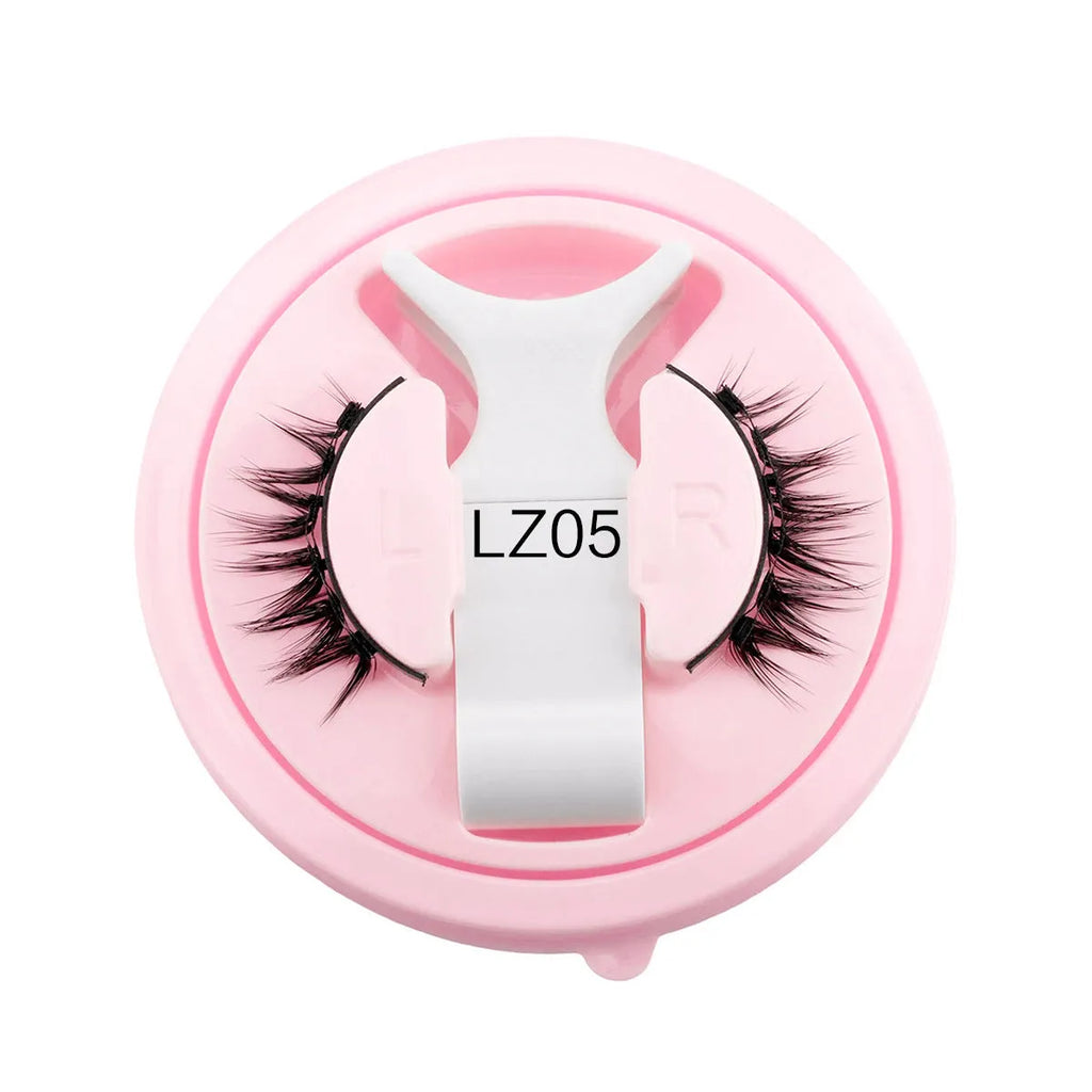 Reusable waterproof glue-free false eyelashes in artificial fibre with thick natural appearance