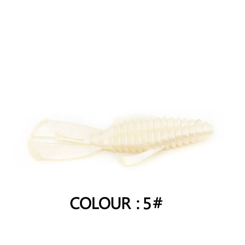 8cm soft bait fishing lure in PVC material with colour variations for freshwater predator angling