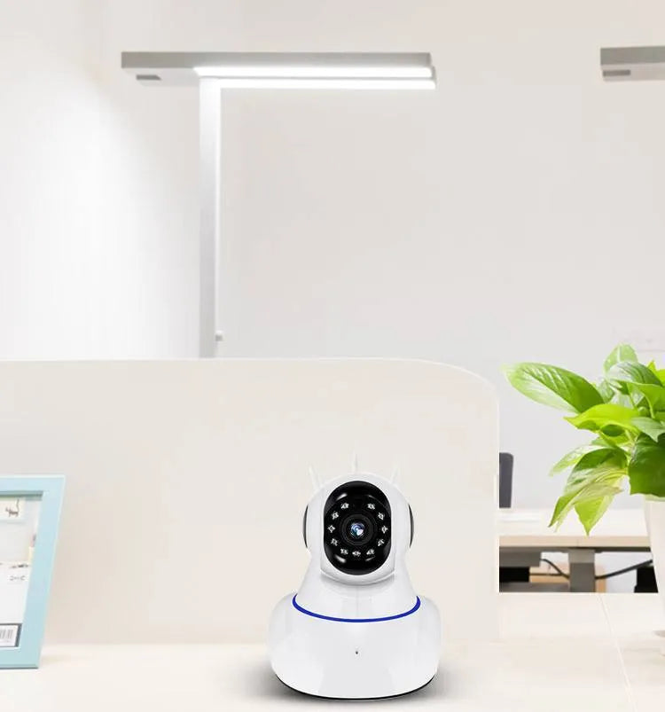 White dome security camera with 2 million pixel resolution for indoor and outdoor wireless surveillance