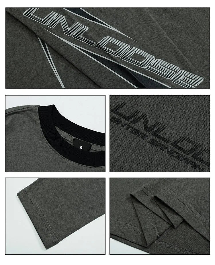 Grey khaki drop shoulder loose fit pullover sweater with round neck and long sleeves.
