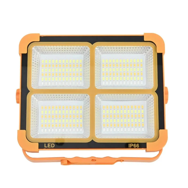 Portable square camping lantern with high-power 100W illumination, IP66 rated, size 215x180mm