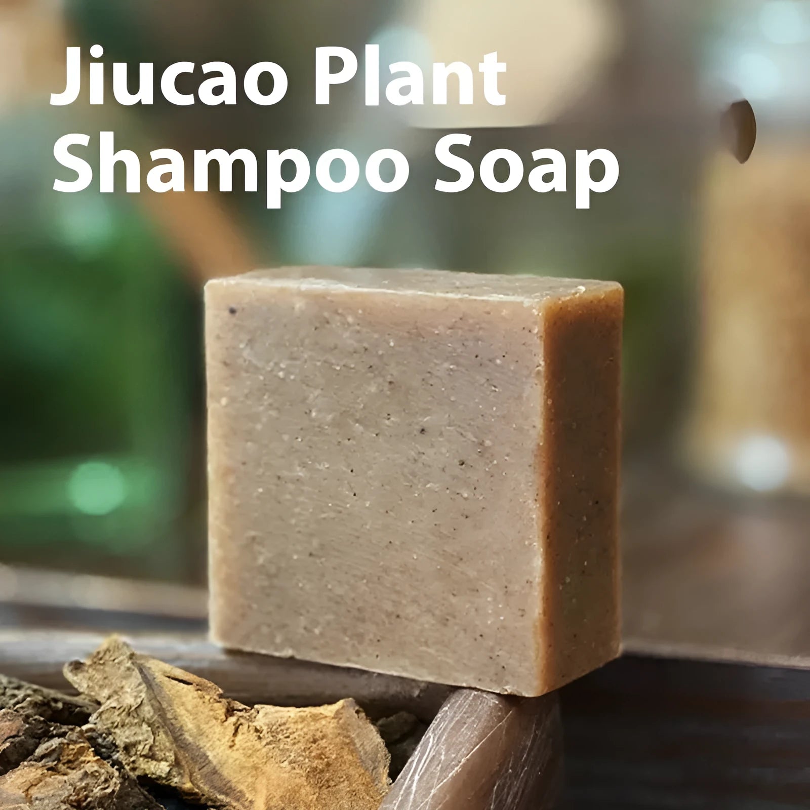 Silicone-free nine grass shampoo soap bar weighing 72g with cold process formulation