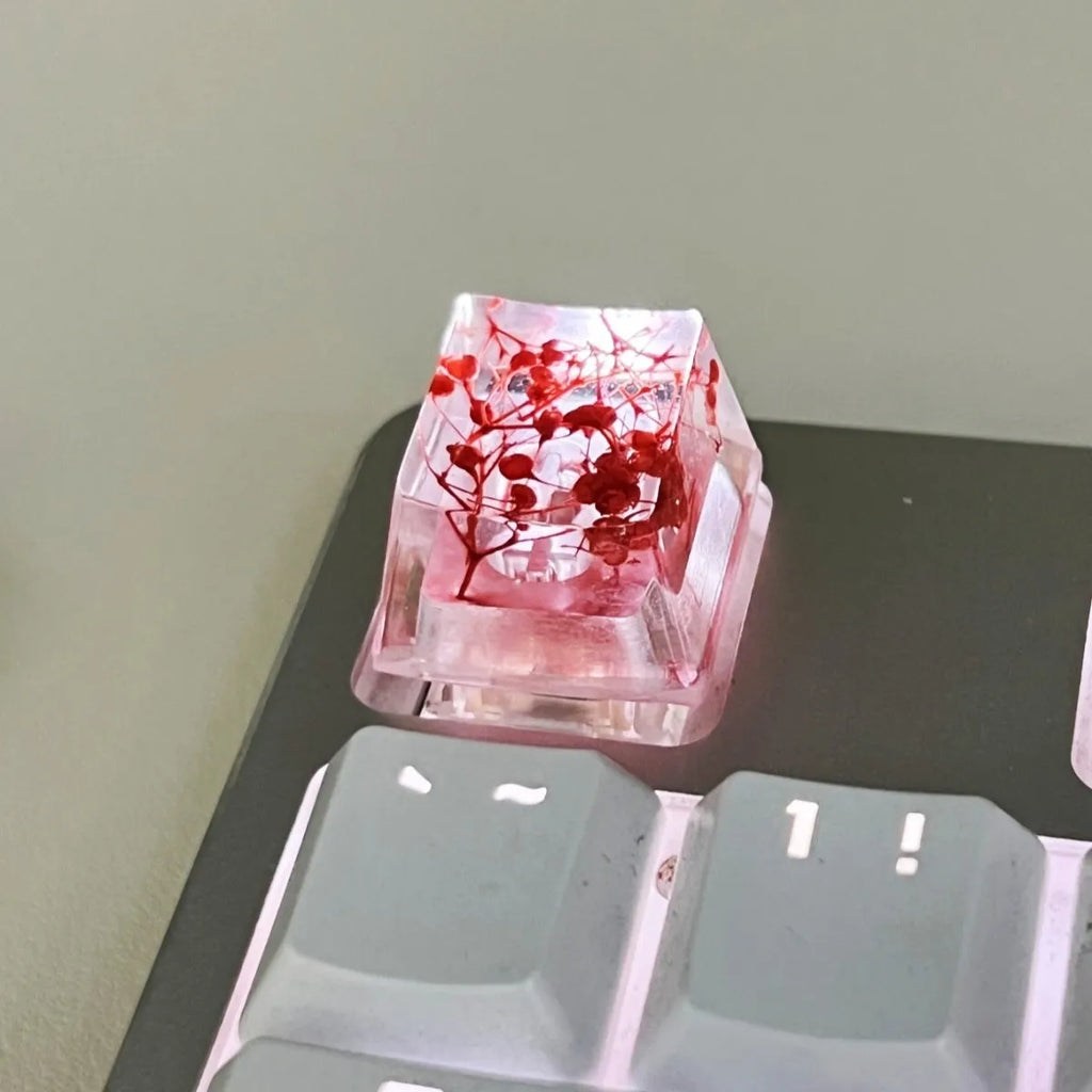 Resin starry sky keycap for mechanical keyboards in green colour option