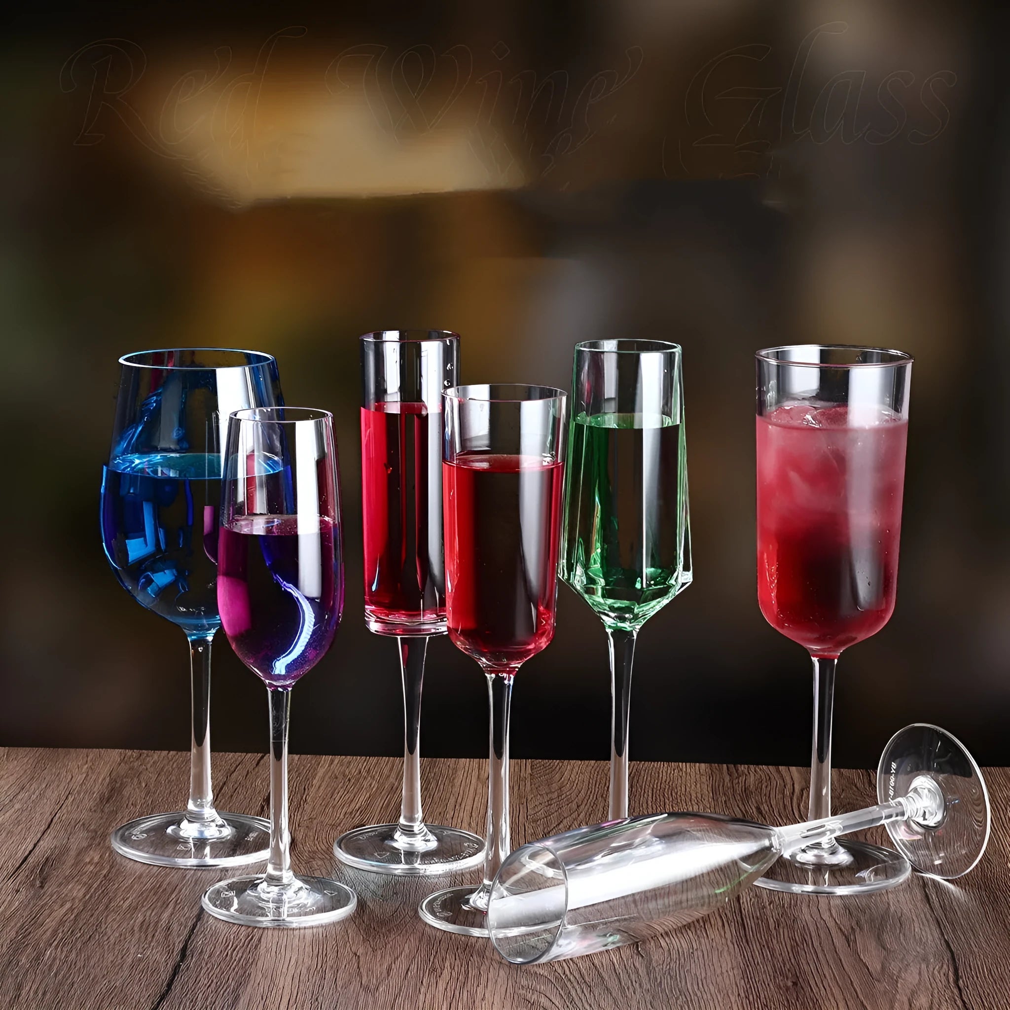 Clear PC acrylic red wine bottle for party catering in 300ml and 550ml sizes