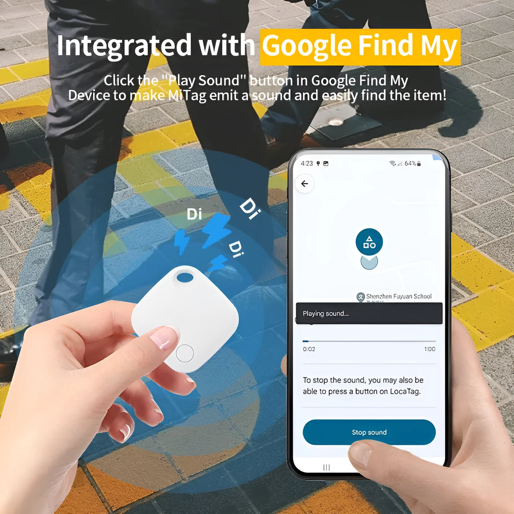 GPS pet tracker in eco-friendly yellow with portable clip and compact 36x7.8mm design