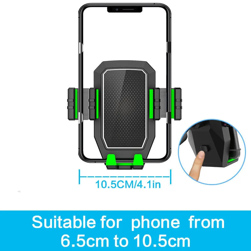 Green car drink rack with kettle holder and mobile phone slot showing 3kg capacity