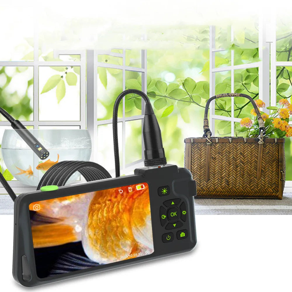 Portable industrial endoscope with 4.5-inch screen and 1-metre cable for automotive inspection