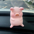 Cute resin cartoon pig car decoration accessory for dashboard.