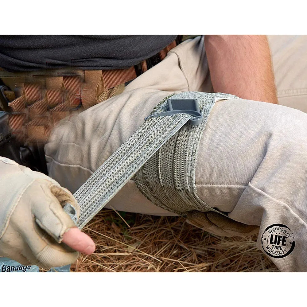 Training hemostatic bandage tactical gauze tape in 4-inch and 6-inch sizes for outdoor first aid practice