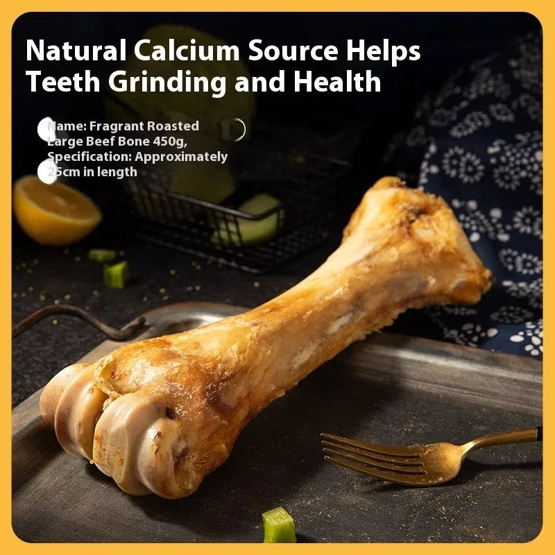 Large size pet molar rod chew toy for dogs with roasted ox bone flavour for dental cleaning and training