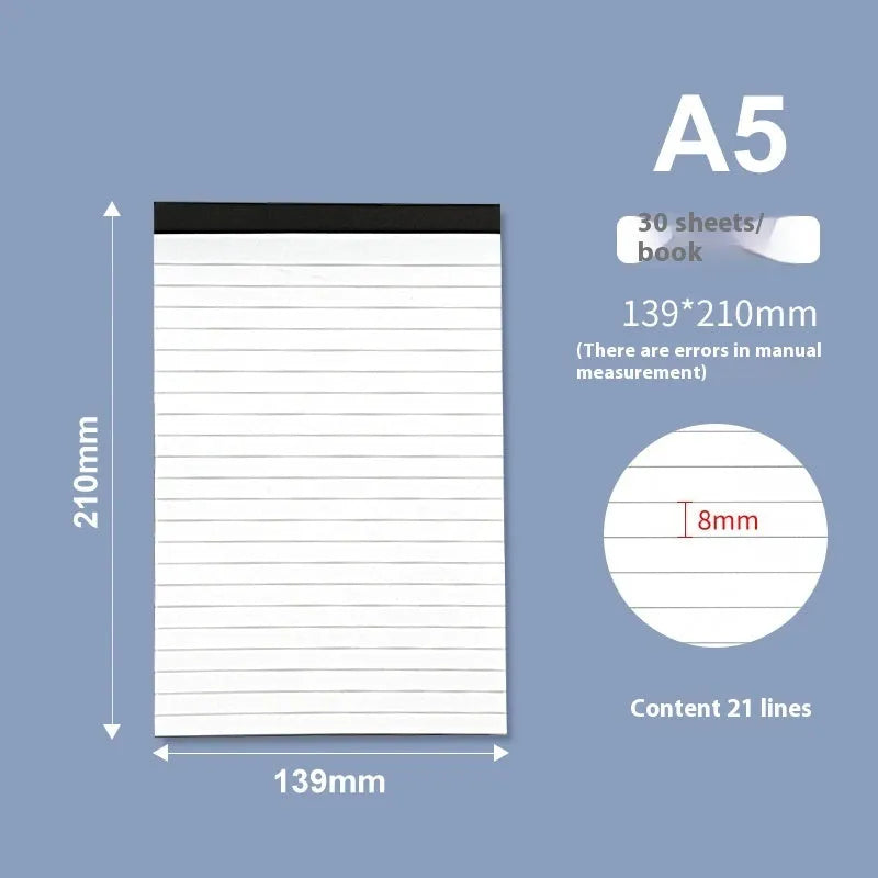 A4 tearable grid notebook with ivory white pages and paper cover for meeting minutes