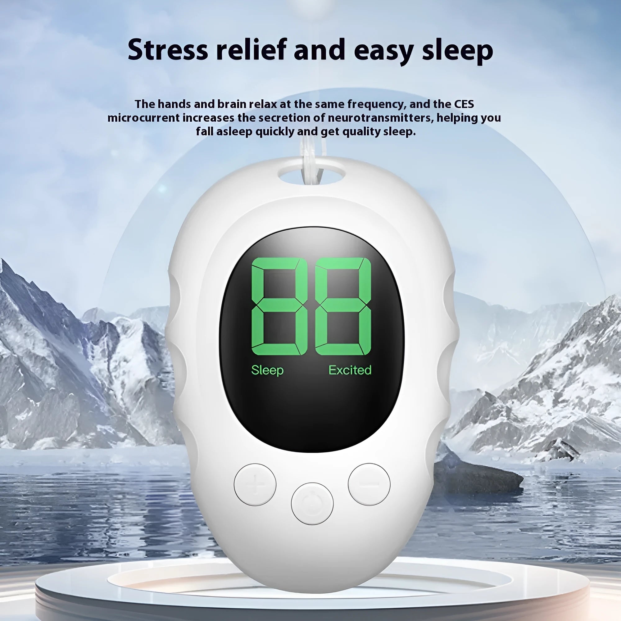 Silicone sleep aid hand grip device in black, green or white colour with rechargeable battery and remote control