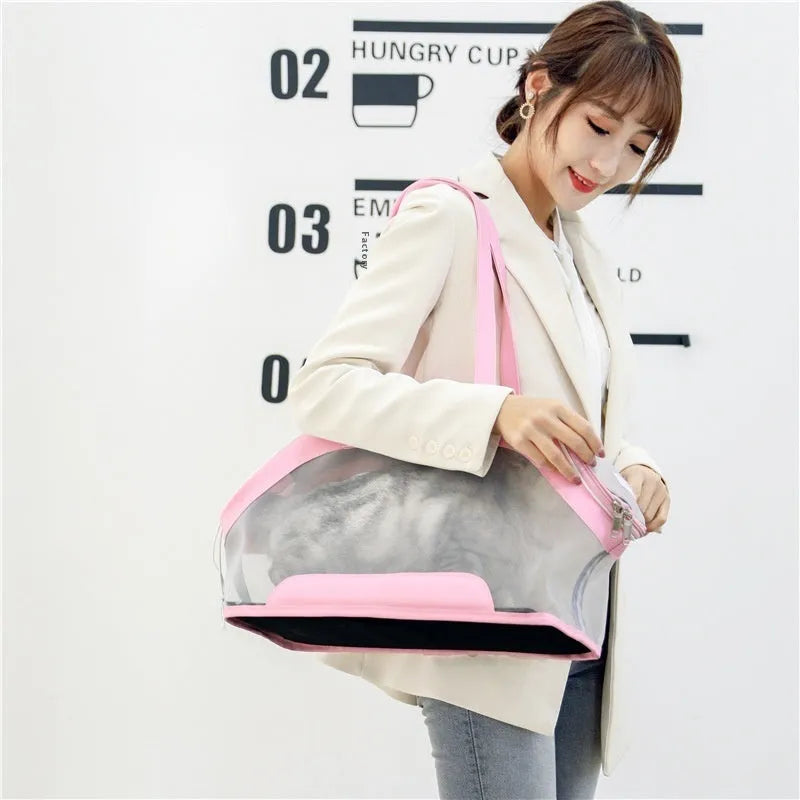 MOORPET leather cat carry bag in Milan White colour showing 25 litre capacity.