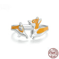 Silver-colour ring with a detailed cartoon corgi design for women.