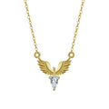 Sterling silver eagle pendant necklace on O-ring chain with adjustable 41-50cm length in Korean minimalist style