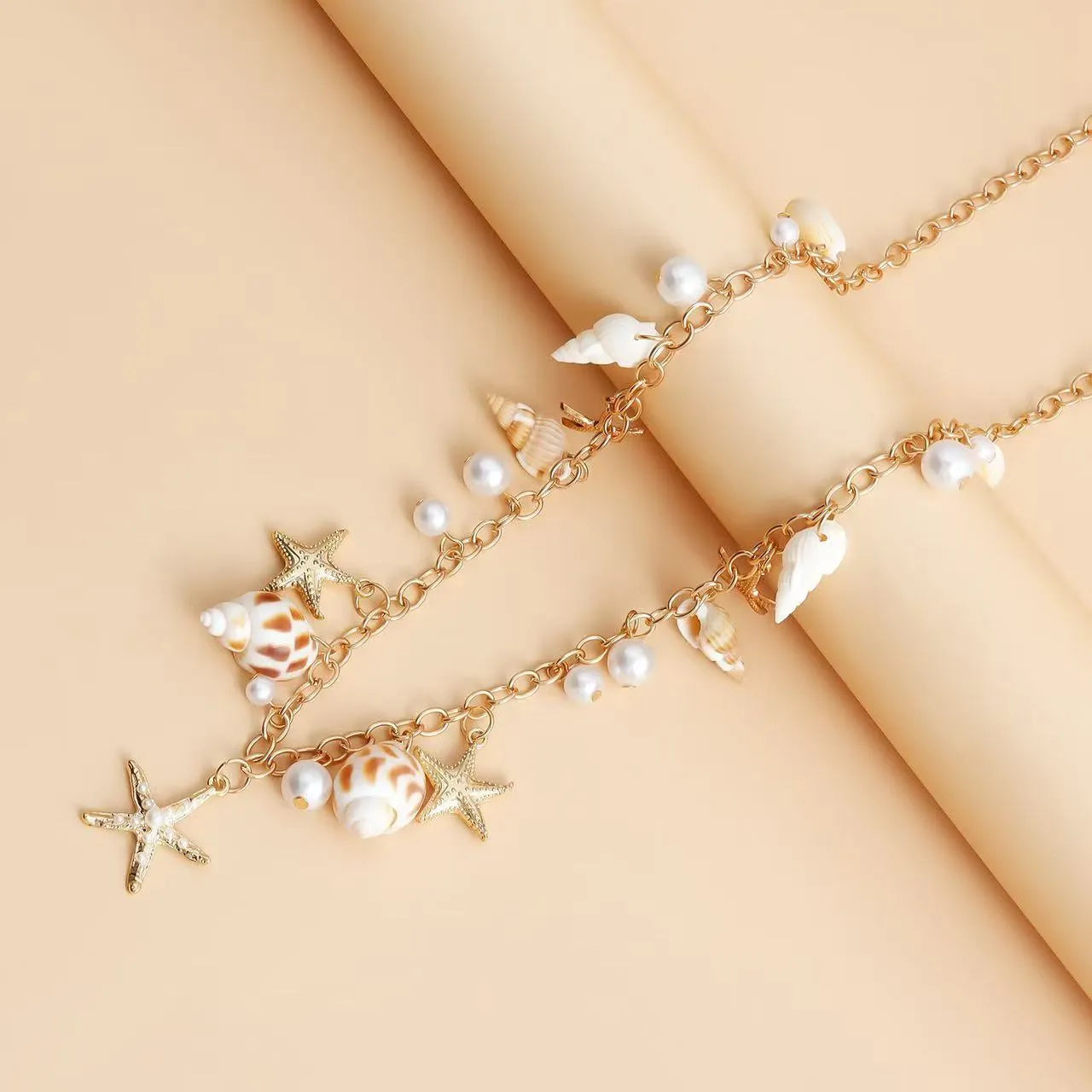 Women's star waist chain and matching bracelet jewellery set for summer beach fashion