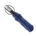 Black triple folding business umbrella with automatic opening mechanism and steel ribs