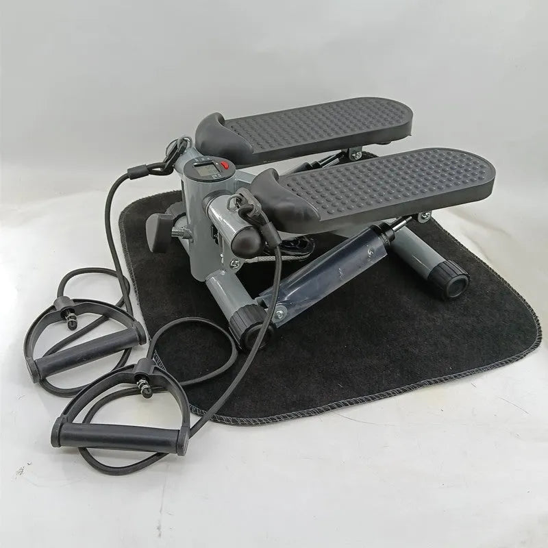 Silver grey hydraulic pedal exerciser for home and gym waist slimming workouts