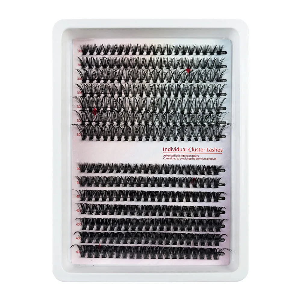 Large capacity false eyelashes box containing mixed messy style lashes with storage dimensions 13.7cm wide