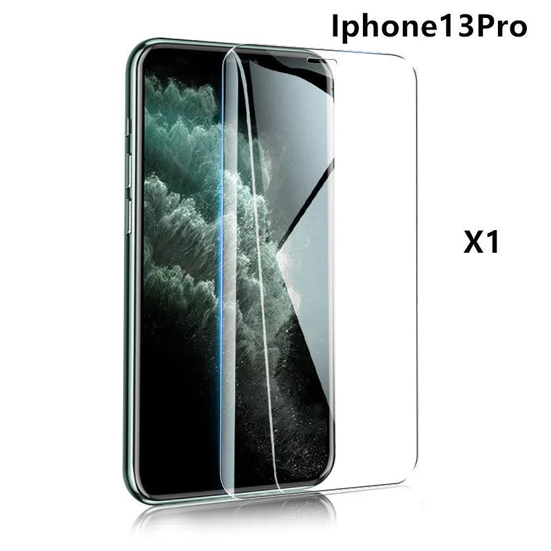 Tempered glass screen protector with 9H hardness for smartphones on a clean surface.