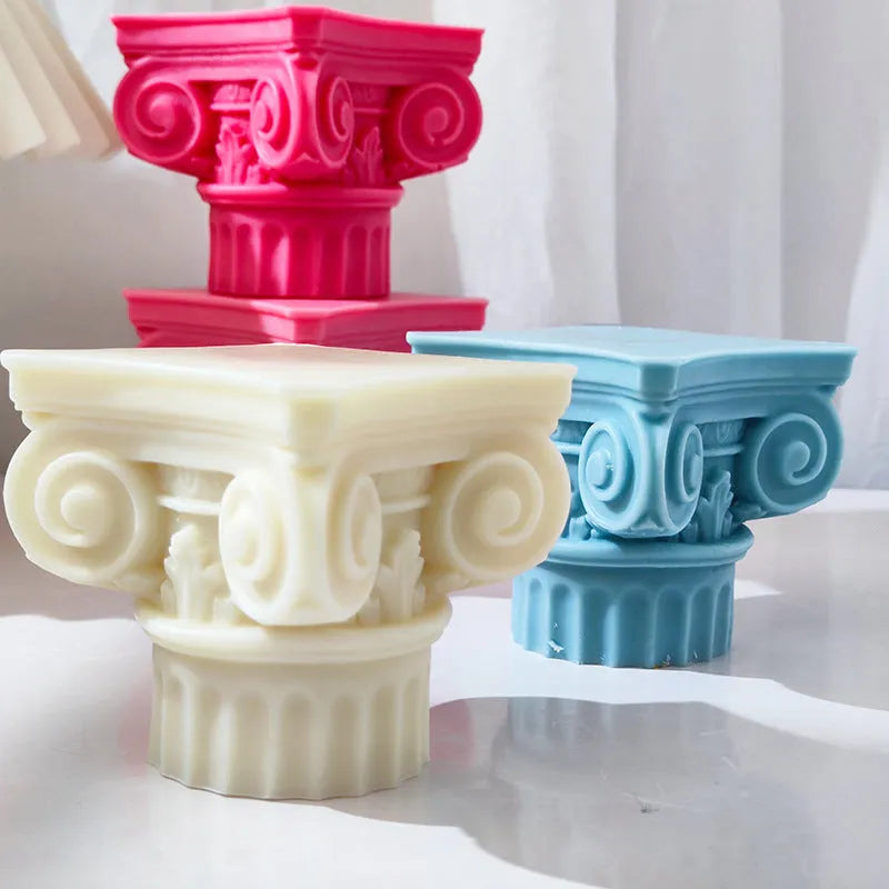 Roman pillar silicone mould measuring 27.1cm with irregular column shape