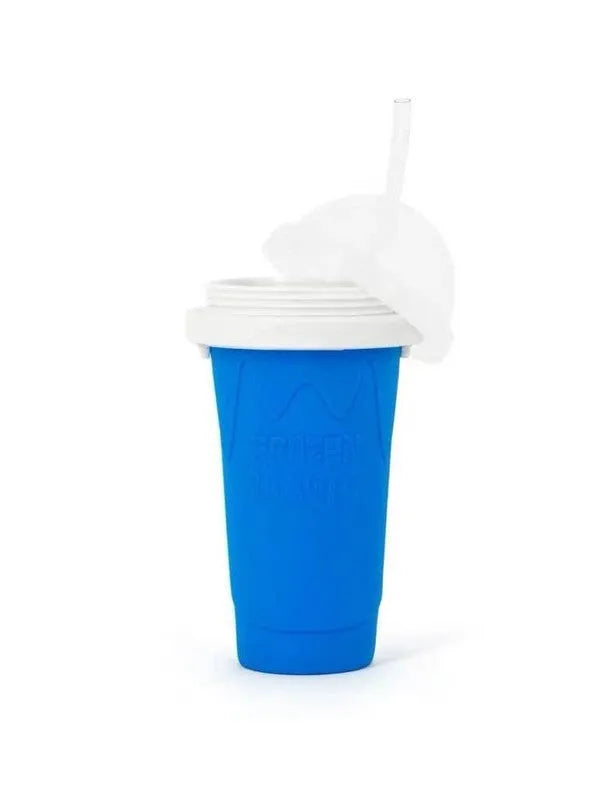 Blue quick refrigeration pinch cup with double-layer construction for fast drink cooling