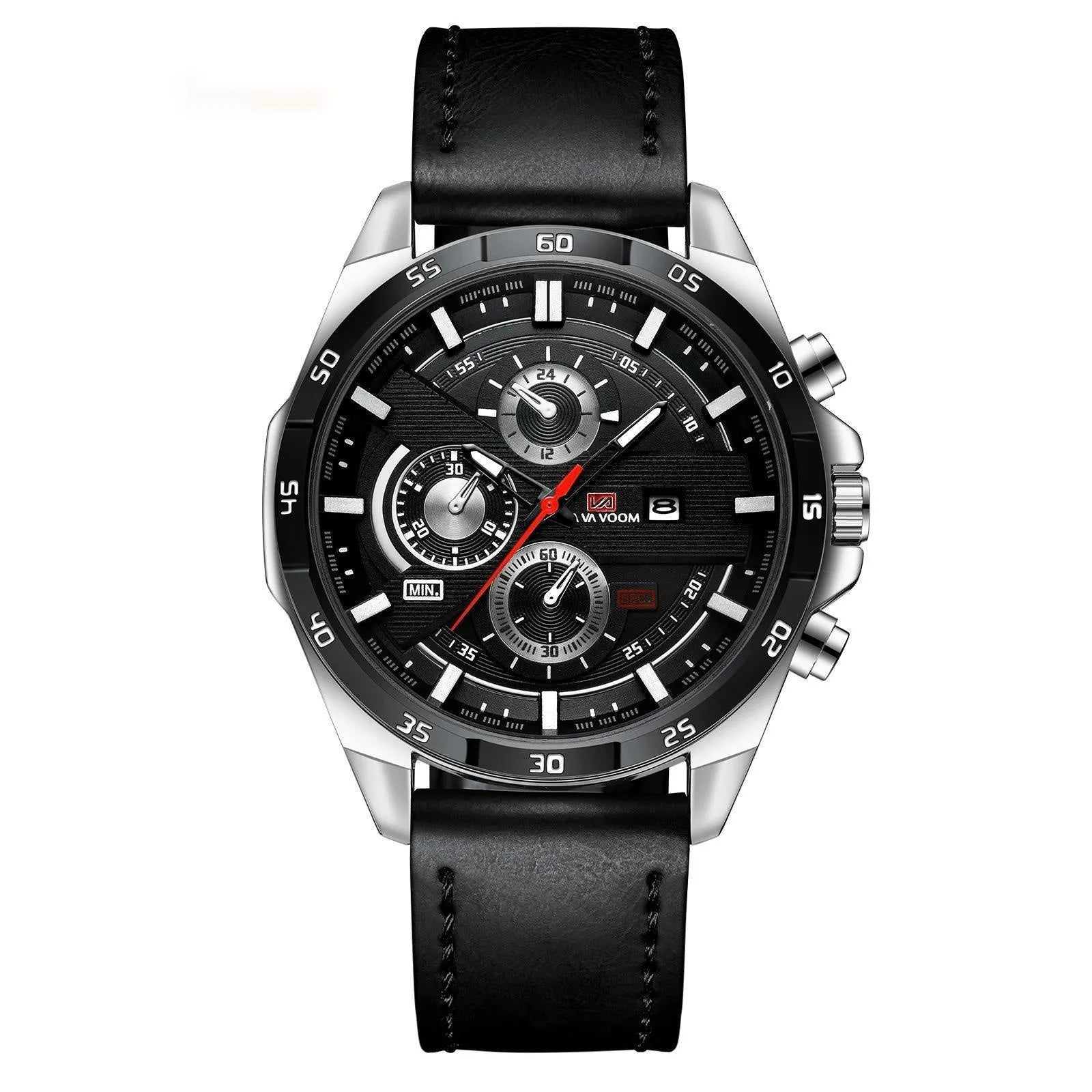 Men's casual quartz watch with waterproof construction and calendar function in multiple colour options