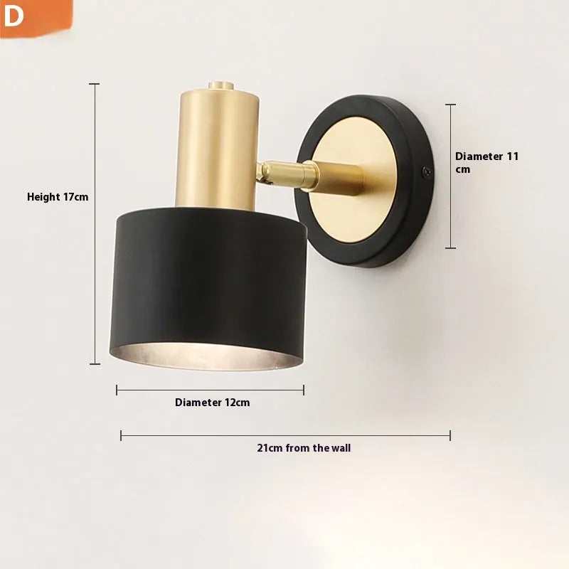 Nordic style iron wall lamp with four shade design options for bedroom or living room