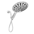 6-inch portable handheld shower head with six spray functions in electroplated finish