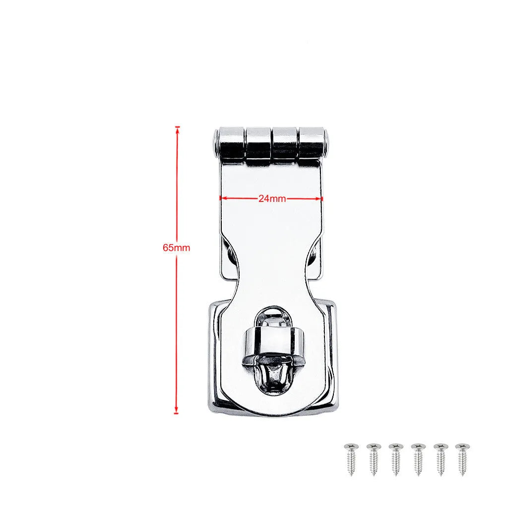 Silver 304 stainless steel lock latch with bolt for doors and cabinets.