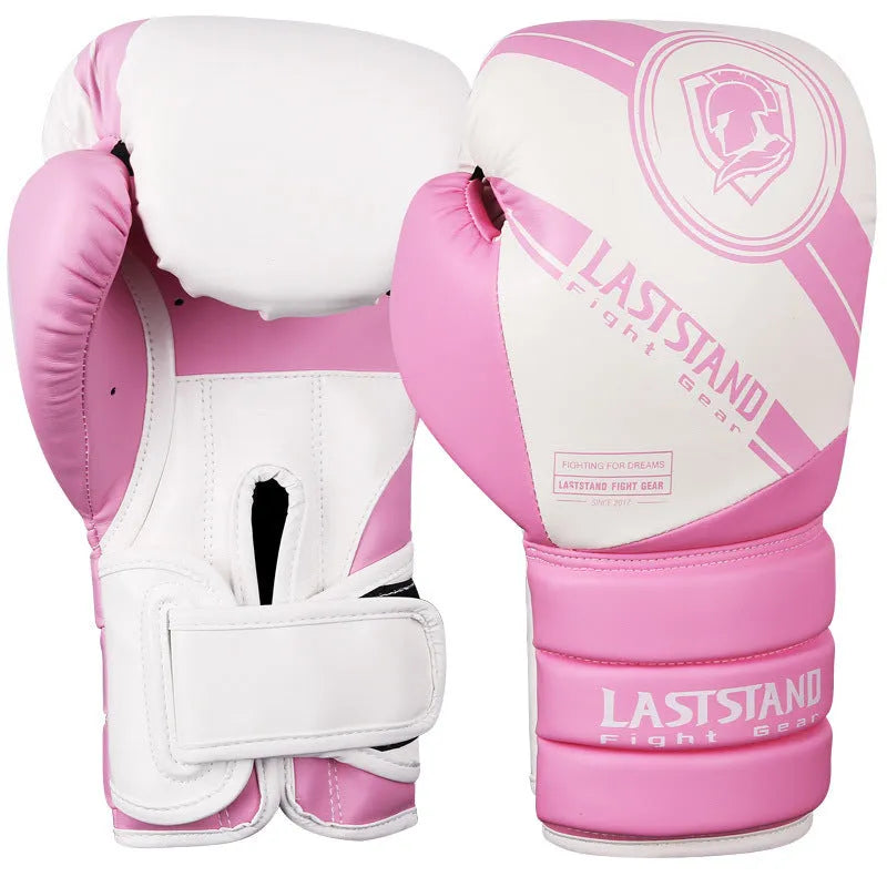 PU leather boxing gloves in black gold colour for sanda fight training, vertical style, 10oz weight