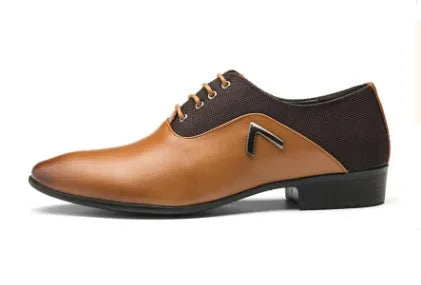 Men's black Oxford shoes with a low upper, made from artificial PU leather with a rubber sole.