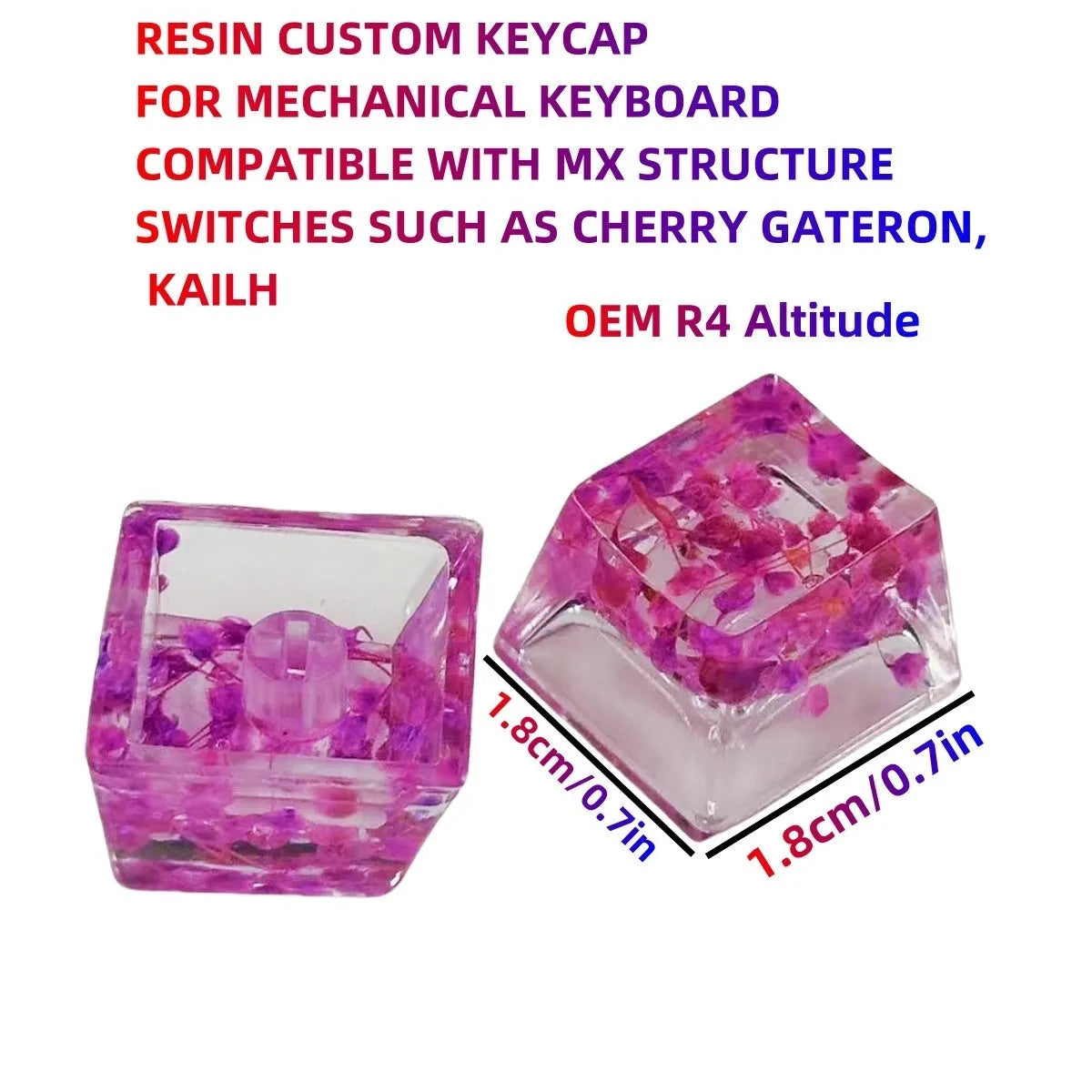 Resin starry sky keycap for mechanical keyboards in green colour option