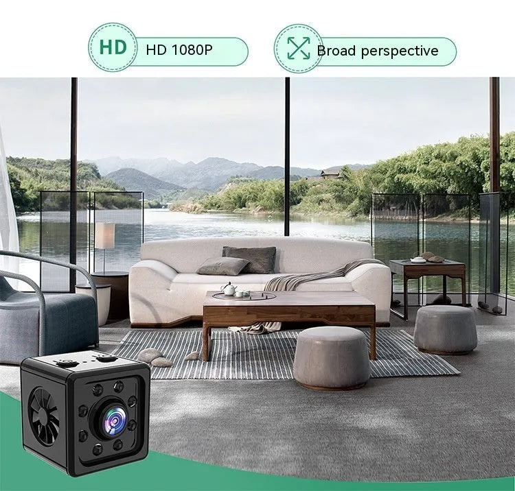 Black ABS sports camera cube measuring 26cm with mounting bracket