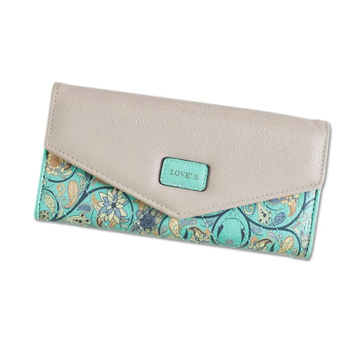 Three-fold leather student wallet with buckle closure in multiple colour options