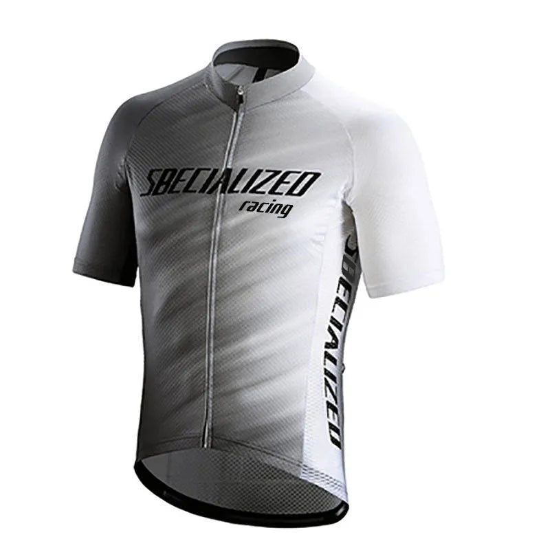 Summer men's mountain bike jersey suit with gel breathing pad, 80% polyester 20% Lycra, available in multiple colours
