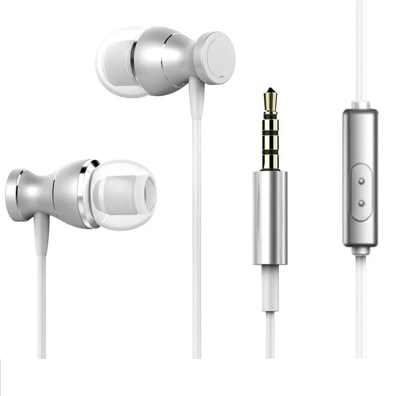 Universal in-ear subwoofer headphones with straight 3.5mm plug in multiple colour options