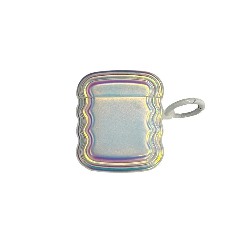 Silicone AirPods case with a colour-changing magic laser ring design on the front.