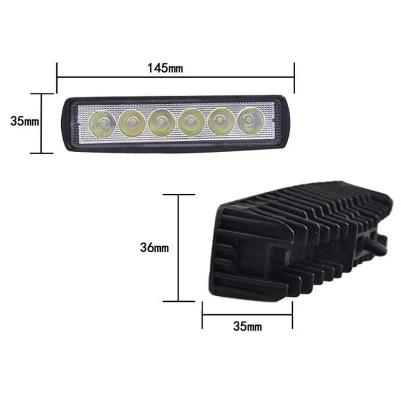 Black car auxiliary LED driving light with die-cast aluminum shell and bracket mount