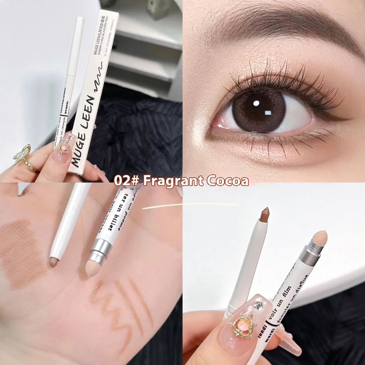 2-in-1 waterproof eyeliner pen with brightening eyeshadow in six universal colour options