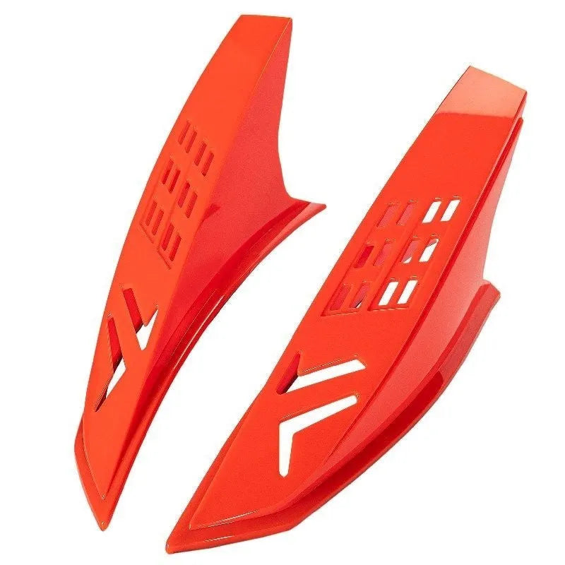 A pair of decorative helmet ears for children's motorcycle or ski helmets, shown in assorted colours.