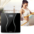 Black electronic bathroom scale with digital display and 180kg capacity