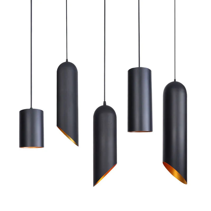 Retro iron art chandelier ceiling light in matte black with adjustable cord length