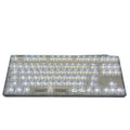 132 transparent plastic key caps for mechanical keyboard replacement arranged in set