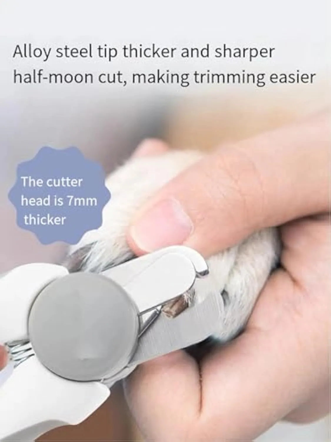 Blue heavy duty dog nail clippers with safety guard for large dogs with thick nails