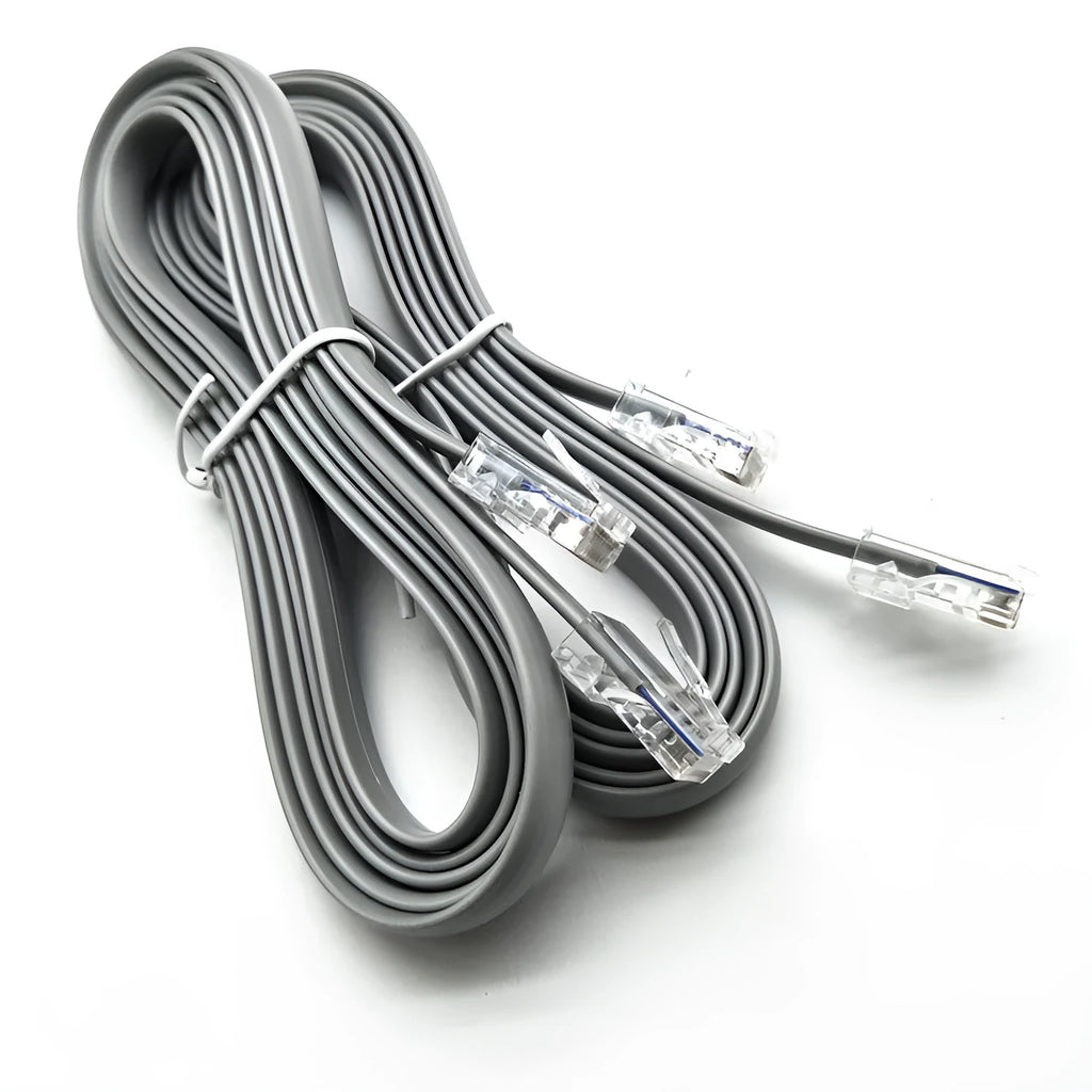 Silver gray CAT6 Ethernet network cable with RJ45 connectors, 2 metres long
