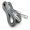 Silver gray CAT6 Ethernet network cable with RJ45 connectors, 2 metres long
