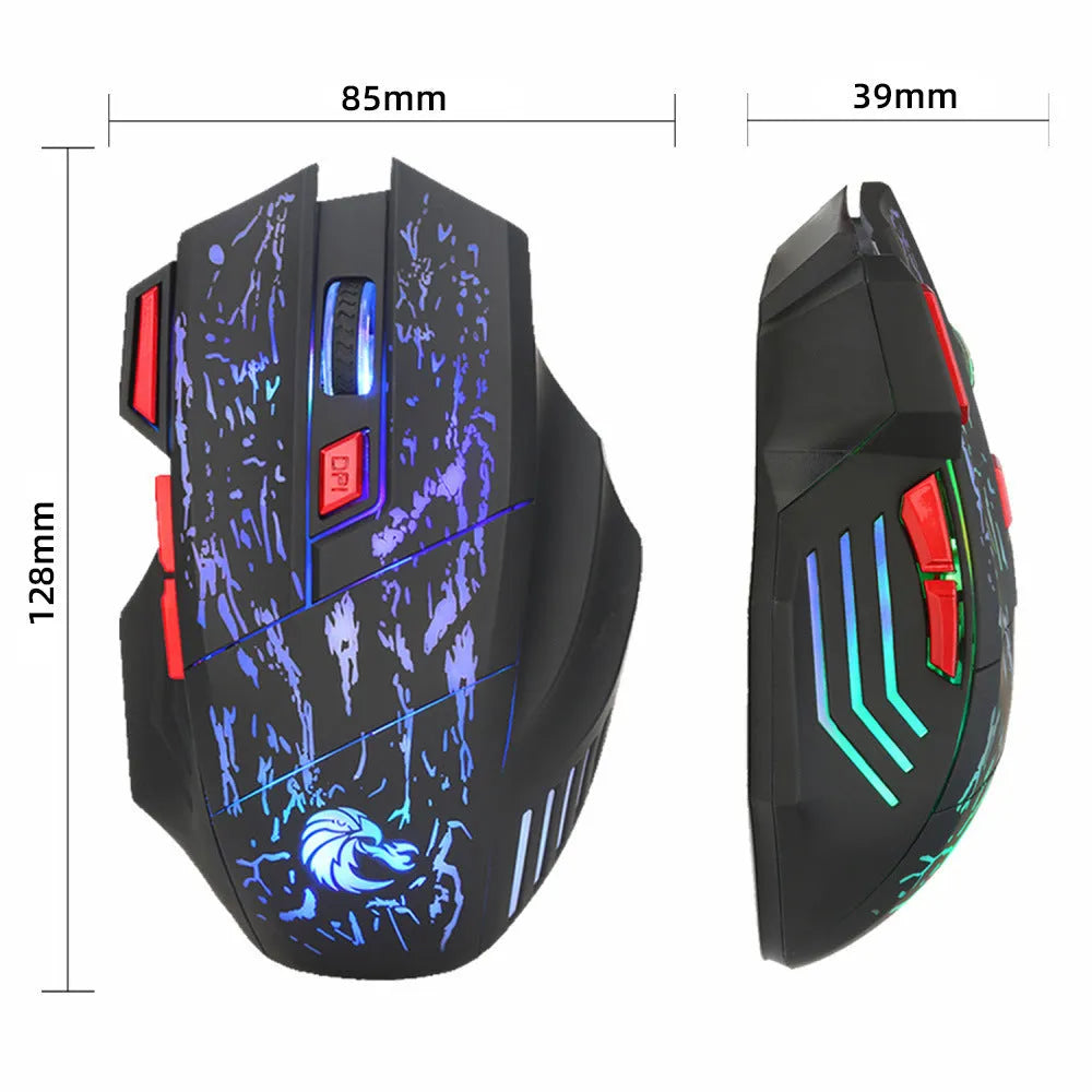 Water Crack colour luminous gaming mouse with USB cable, black H300BK finish, ergonomic shape